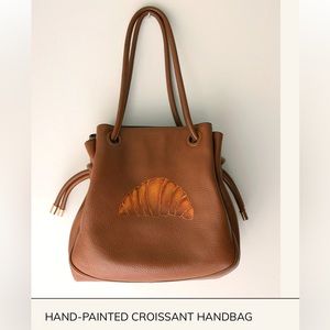 VINTAGE Hand-painted Leather Croissant Bag from Panache BKLYN